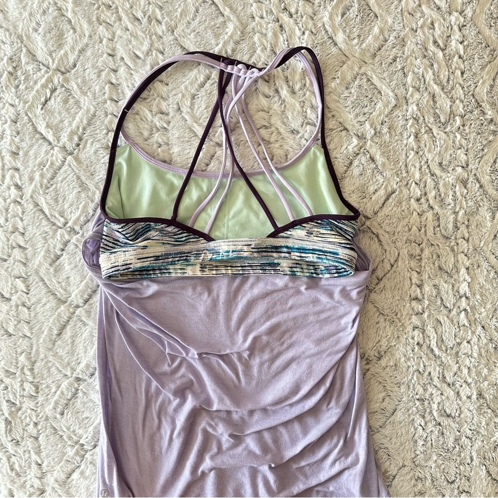 Lululemon Lighten Up Tank Heathered Lilac Blurry Belle Multi Deep Zinfandel sz 8 - Picture 5 of 15